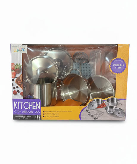 KITCHEN COOK DELICIOUS FOOD Stainless Steel Play Set