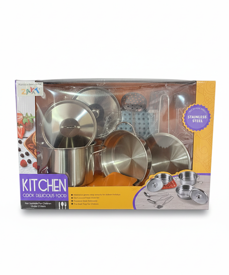 KITCHEN COOK DELICIOUS FOOD Stainless Steel Play Set