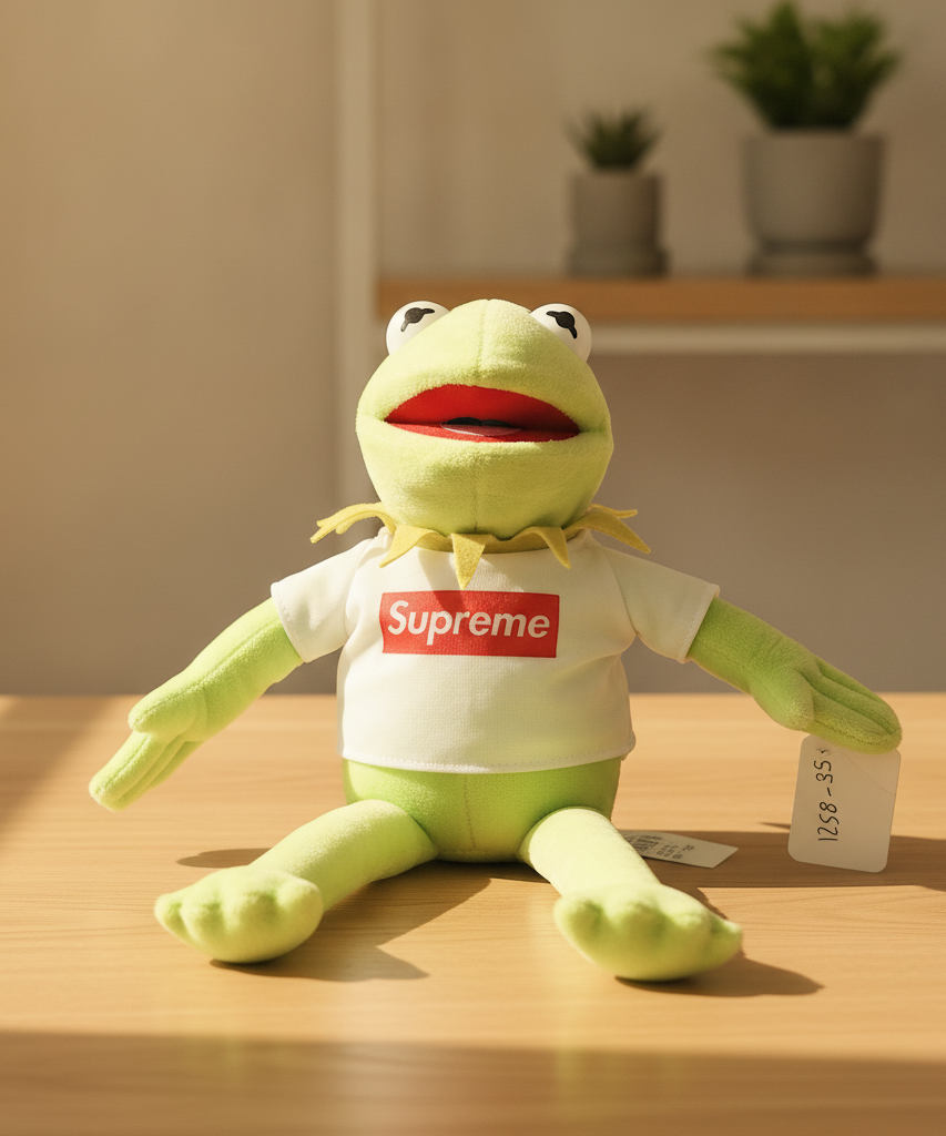 Kermit the Frog Plush with Supreme T-Shirt