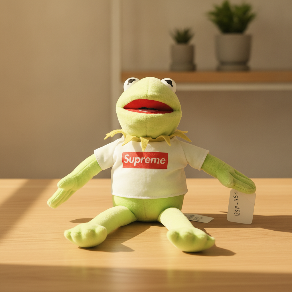 Kermit the Frog Plush with Supreme T-Shirt