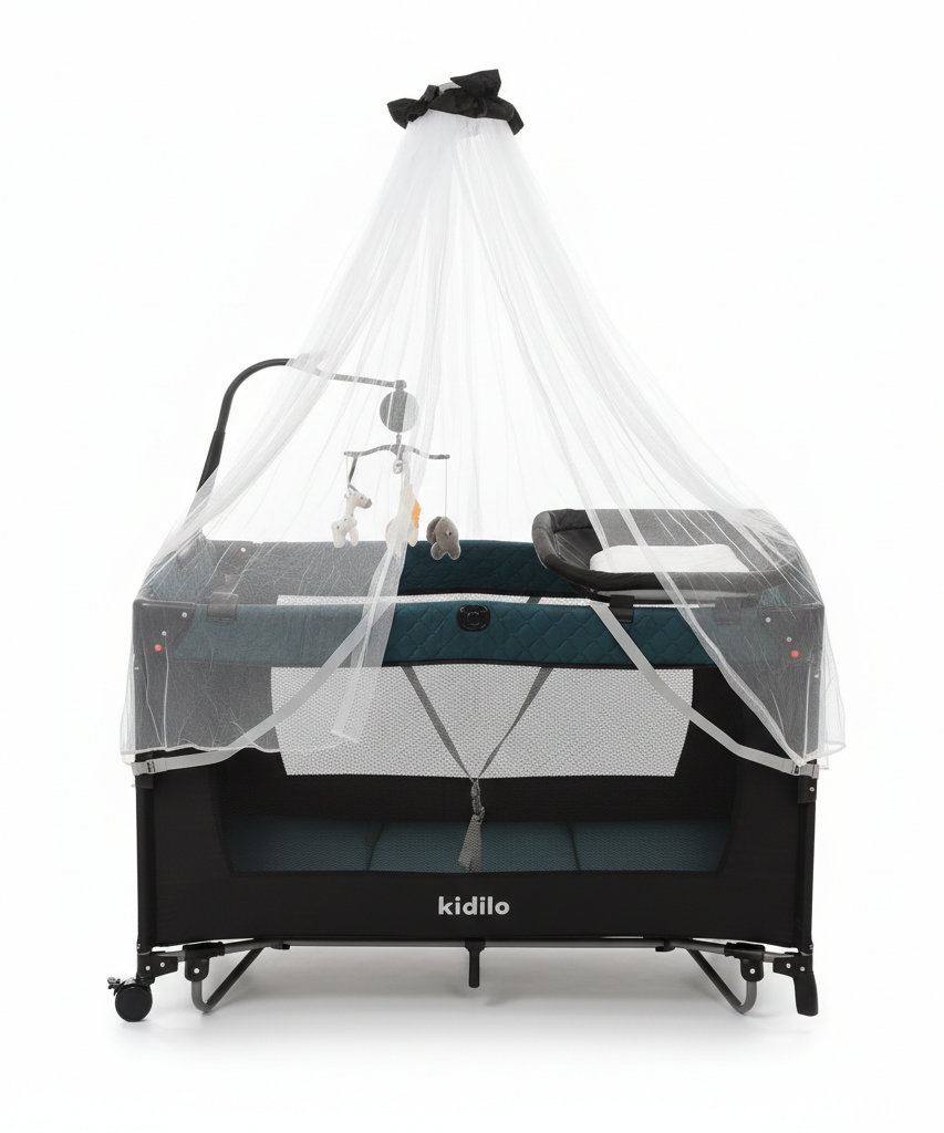 Kidilo 2-in-1 Portable Baby Bassinet & Playard