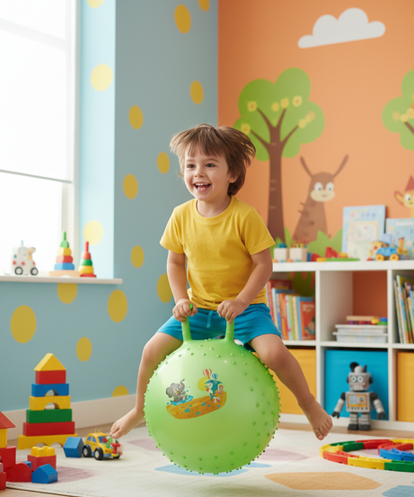 Kids' Green Bouncy Hopper Ball ( 45 cm )