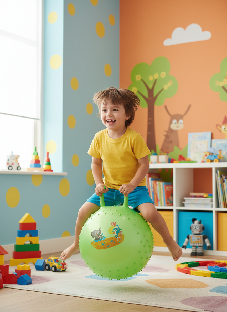 Kids' Green Bouncy Hopper Ball ( 45 cm )