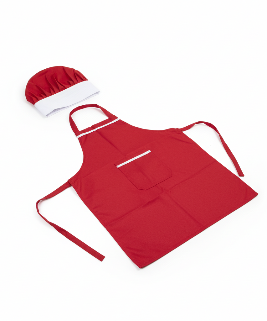 Kids' Red Chef Apron & Hat Set