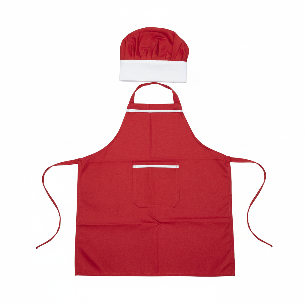 Kids' Red Chef Apron & Hat Set