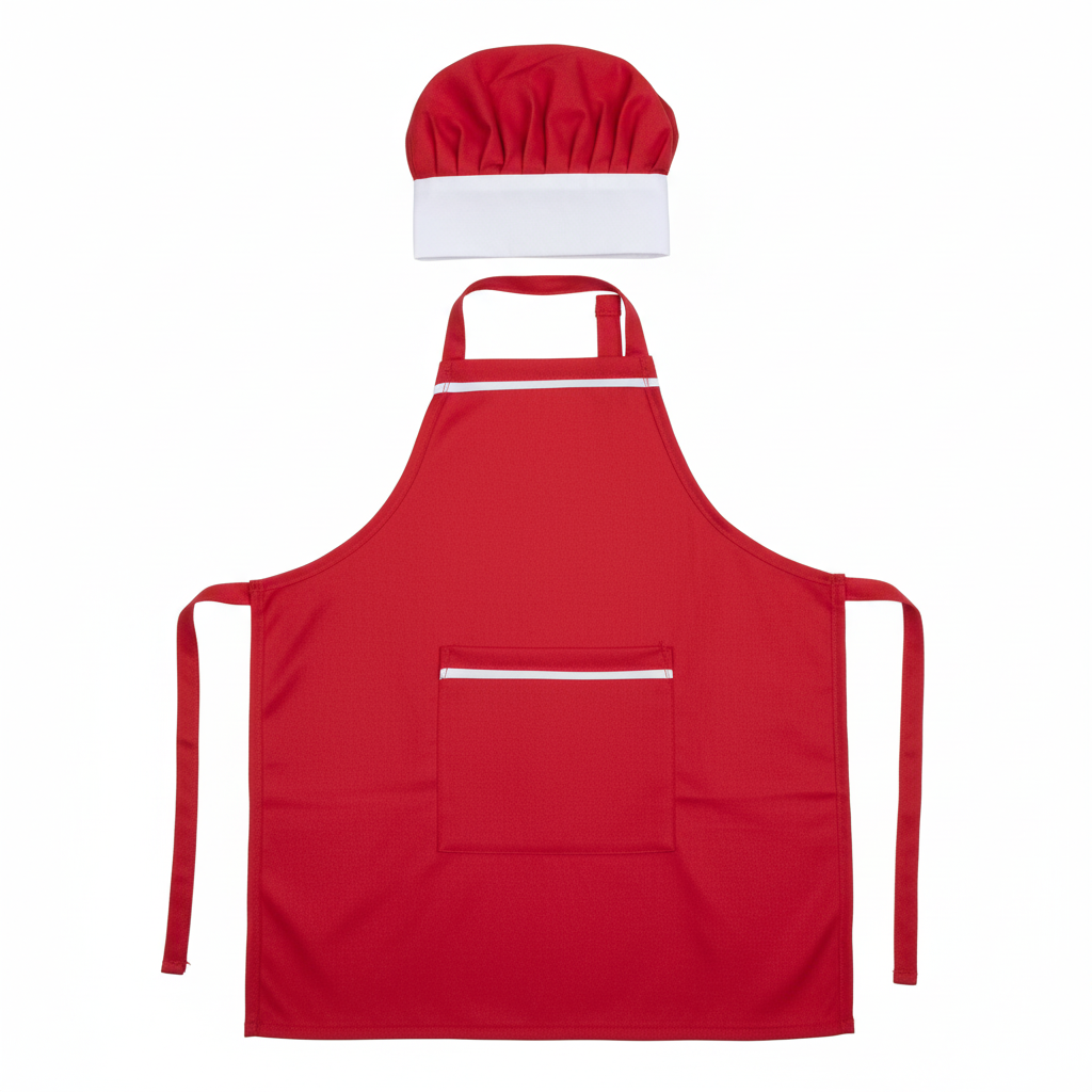 Kids' Red Chef Apron & Hat Set