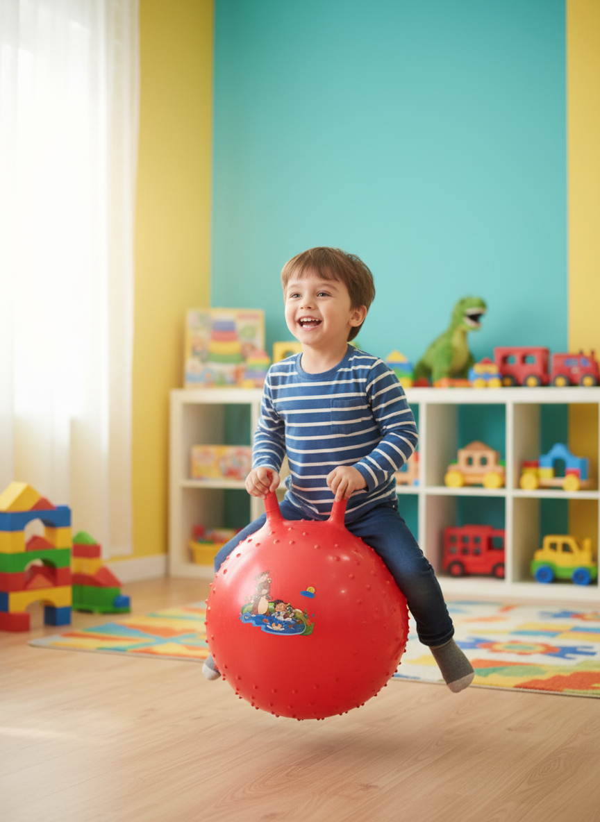 Kids' Red Hopper Ball with Handles ( 45 cm )