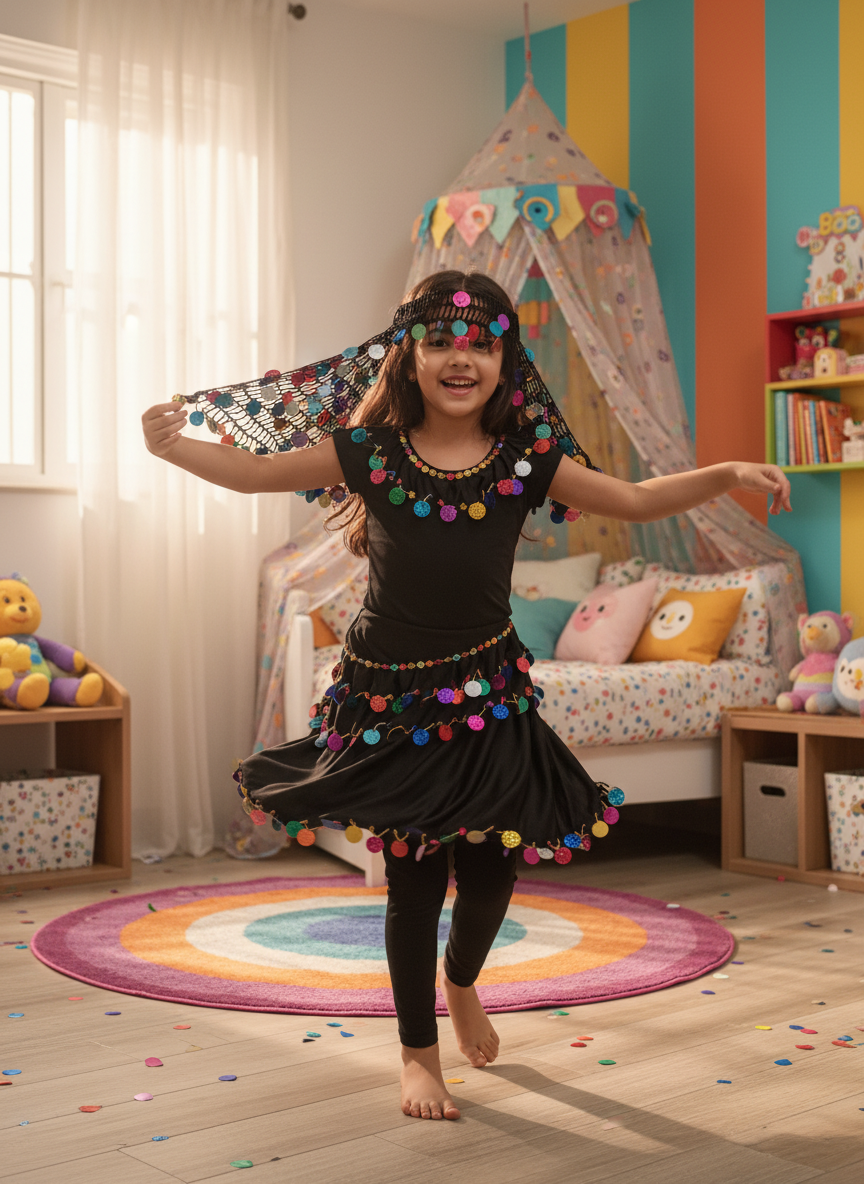 Kids' Sparkling Arabian Princess Costume Set