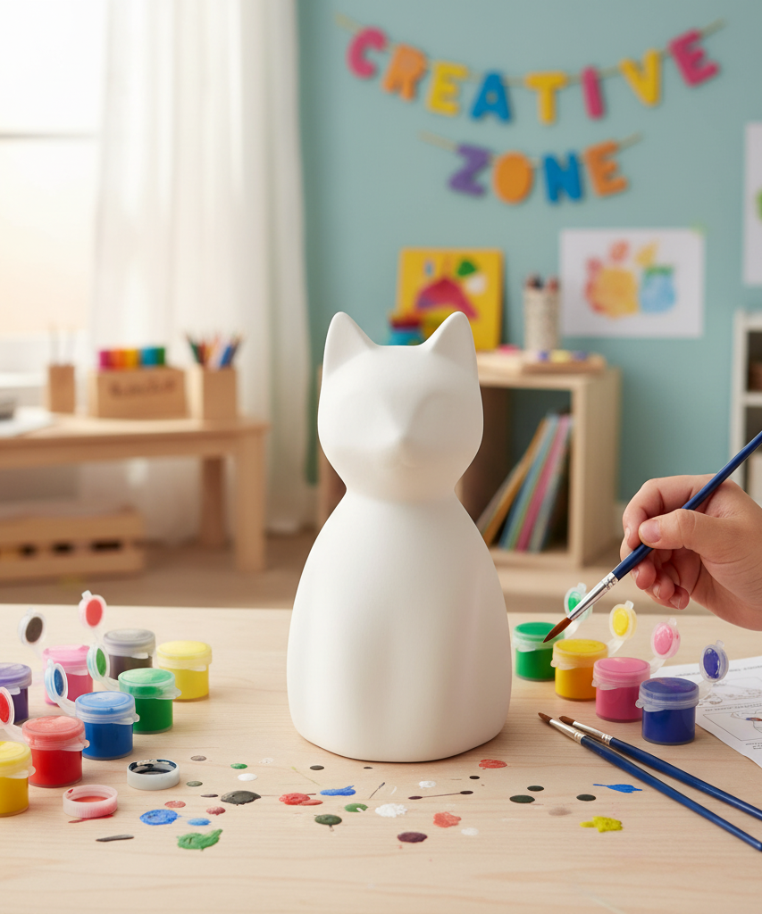 Klever Kids Kits: Paint Your Cat Lamp Painting Kit