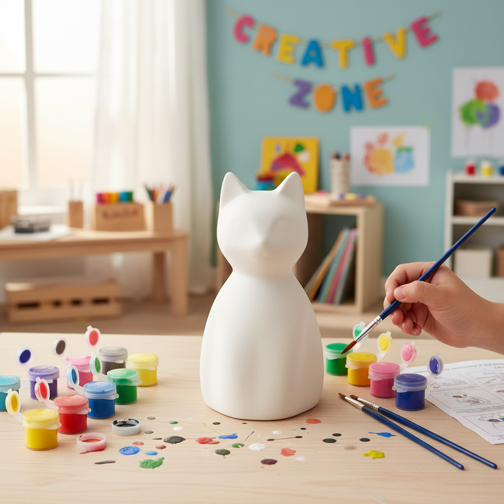 Klever Kids Kits: Paint Your Cat Lamp Painting Kit