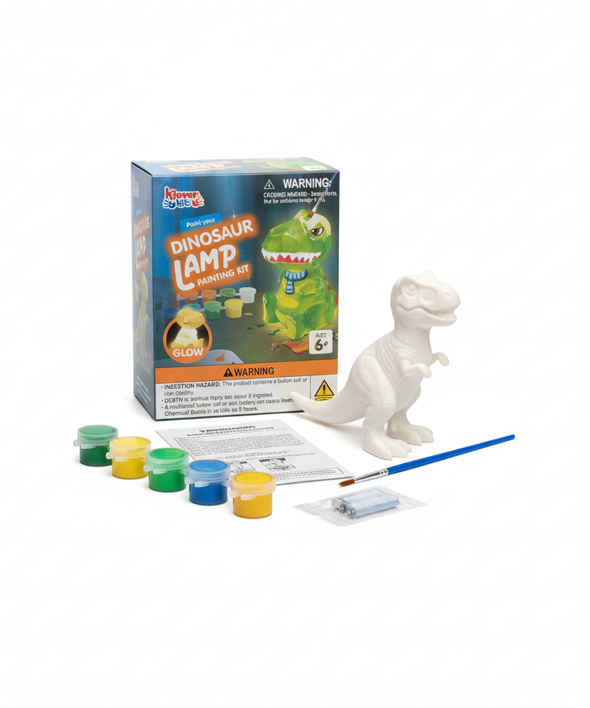 Klever Kids Paint Your Dinosaur Lamp Painting Kit