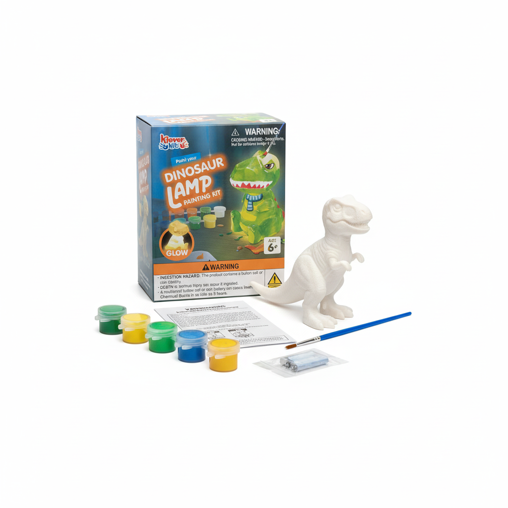Klever Kids Paint Your Dinosaur Lamp Painting Kit