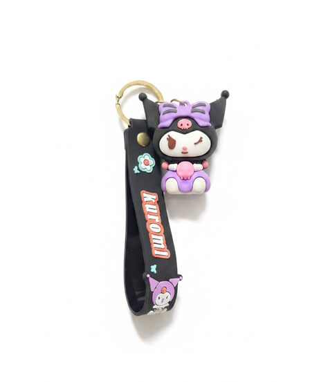 Kuromi Silicone Keychain with Wrist Strap