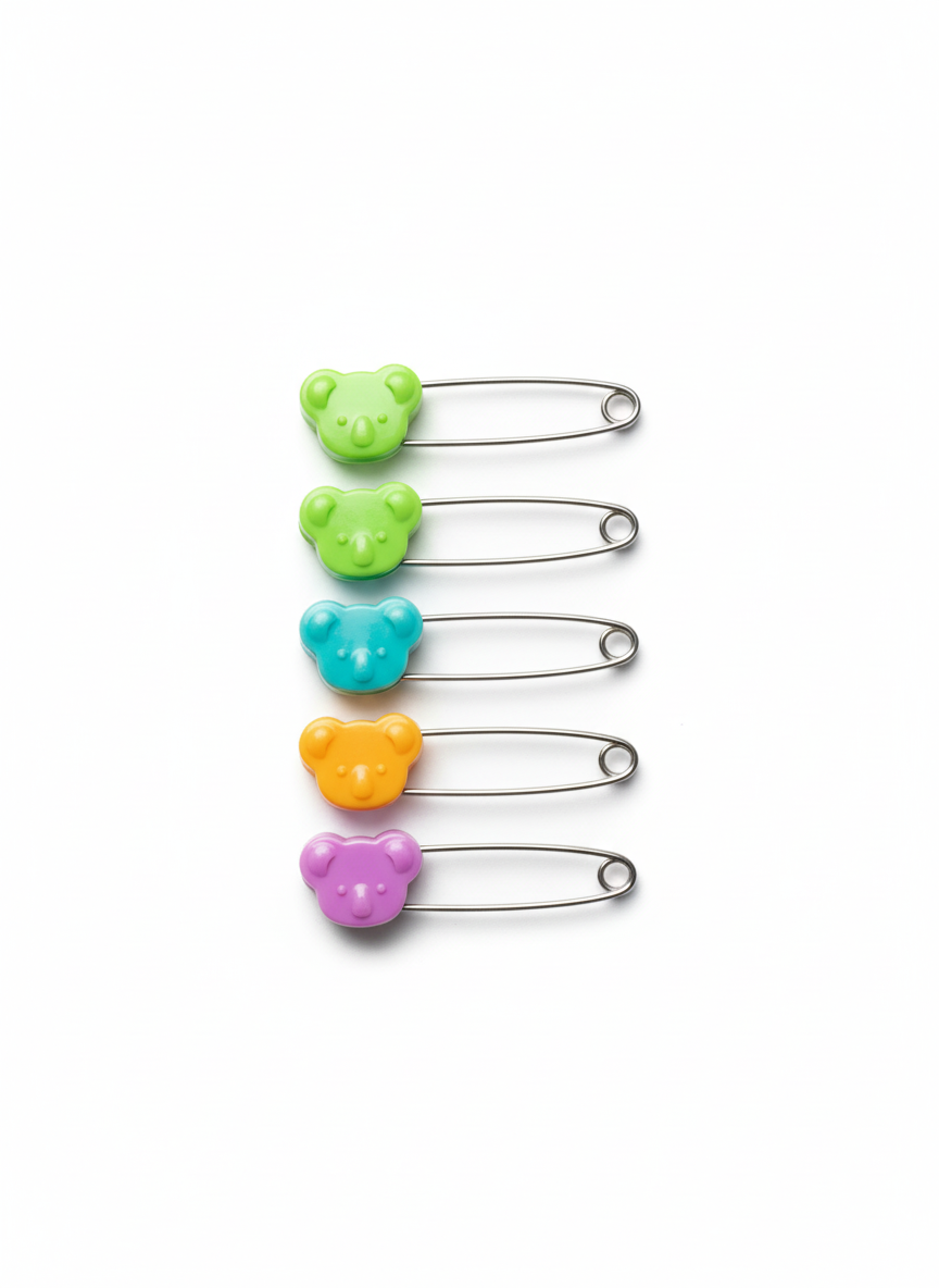 LA FRUTA Baby Animal Head Safety Pins (4 Pcs)
