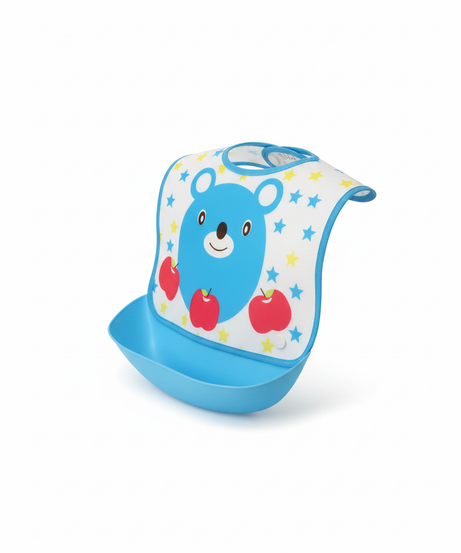 LA FRUTA Cute Bear Baby Bib with Food Catcher