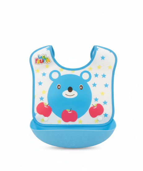 LA FRUTA Cute Bear Baby Bib with Food Catcher