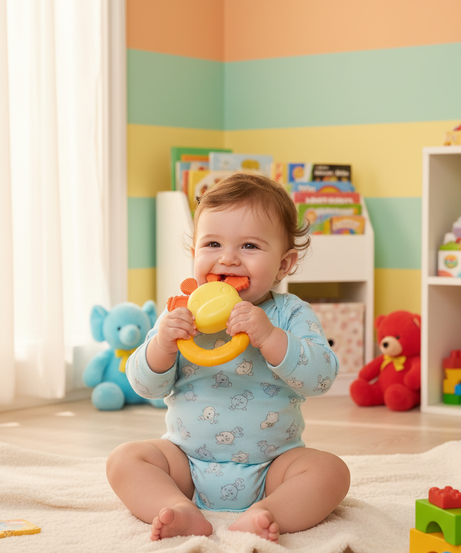 LA FRUTA Giraffe Rattle & Teether Toy