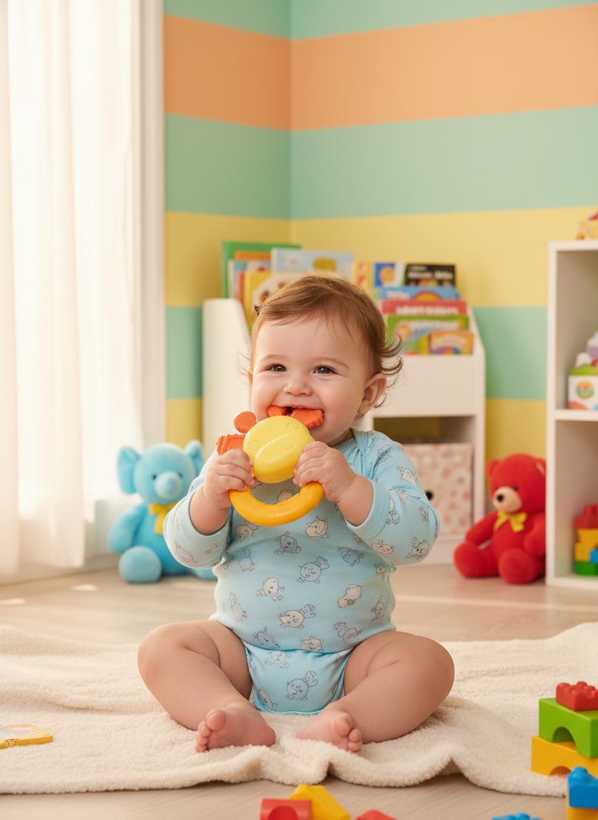 LA FRUTA Giraffe Rattle & Teether Toy