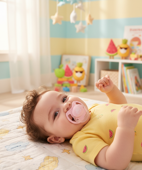 LA FRUTA Round Pacifier (18+ Months, Pink)