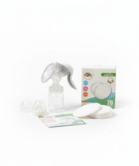 LA FRUTTA Manual Breast Pump & Disposable Breast Pads Bundle (20 Pieces)