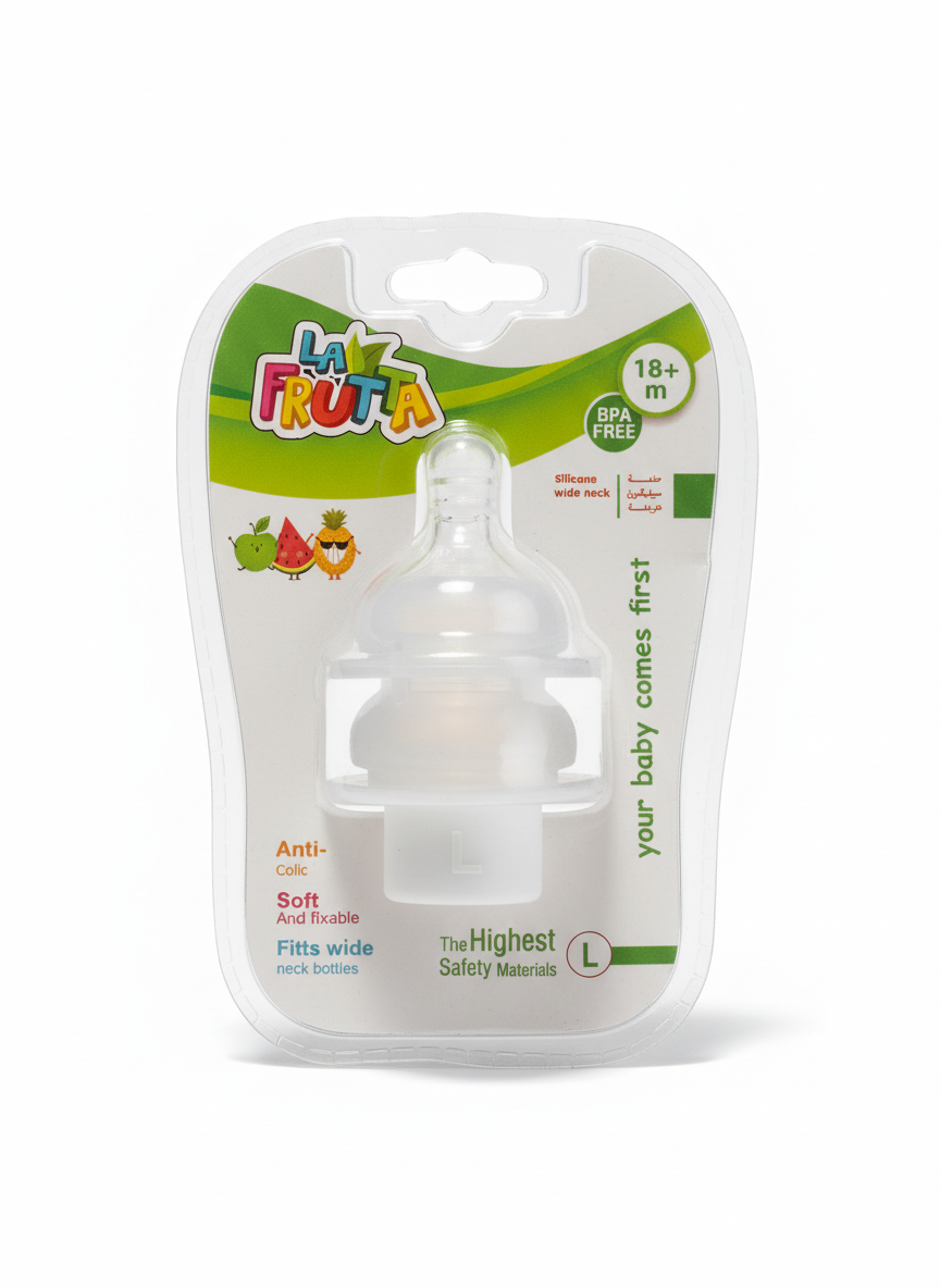 LA FRUTTA Silicone Wide Neck Nipple (Size L)