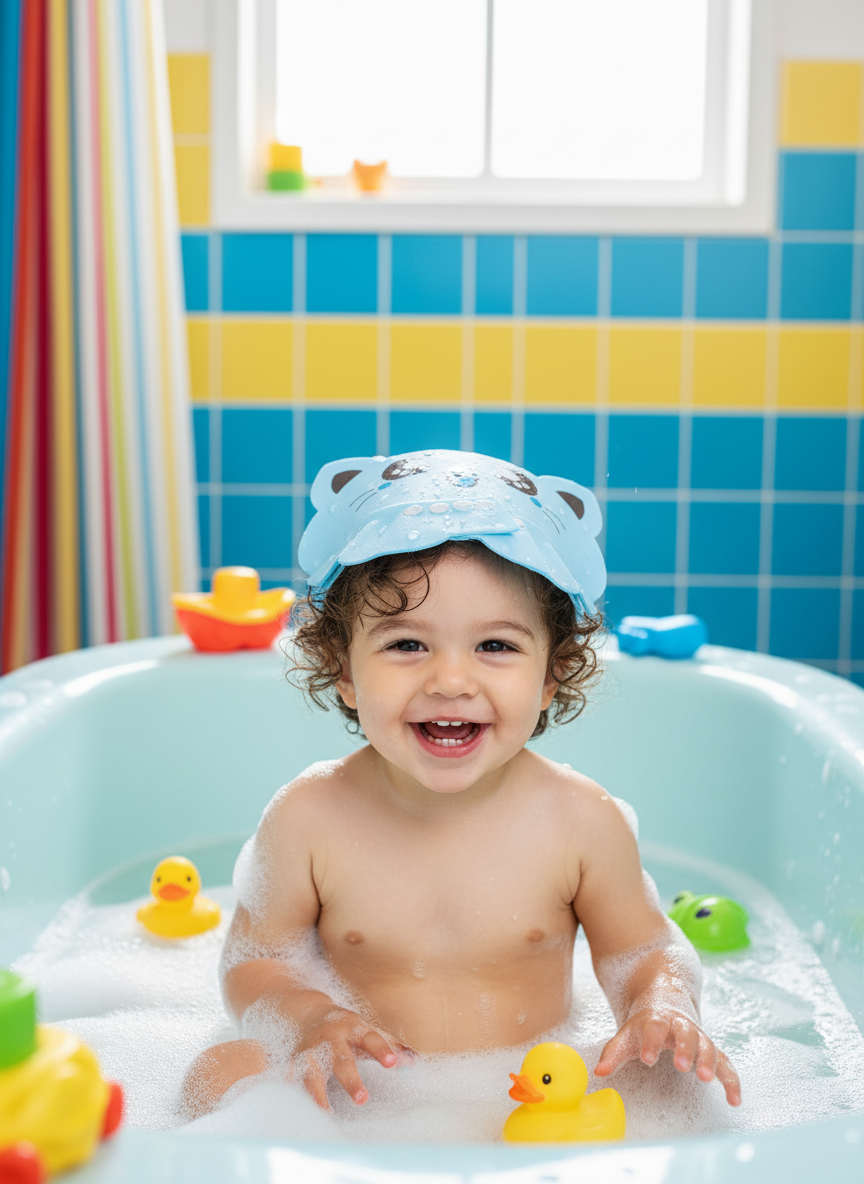 La Fruta Kids Blue Cat Animal Shower Cap