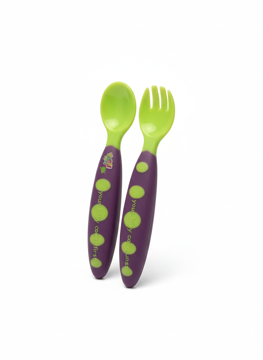 La Frutta Spoon & Fork with Rubber Hand and Case