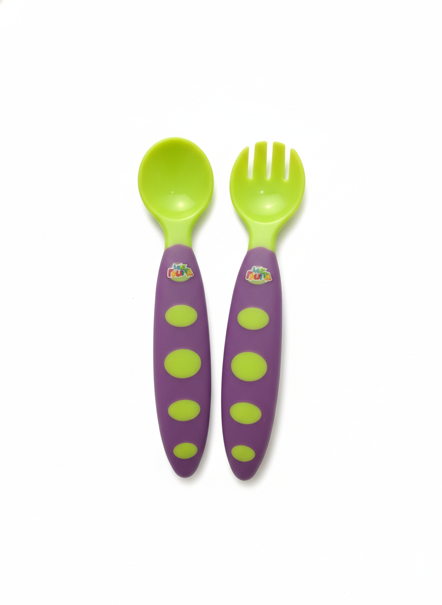 La Frutta Spoon & Fork with Rubber Hand and Case