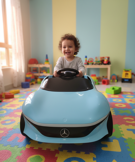 Light Blue Mercedes-Benz Electric Ride-On Toy Car