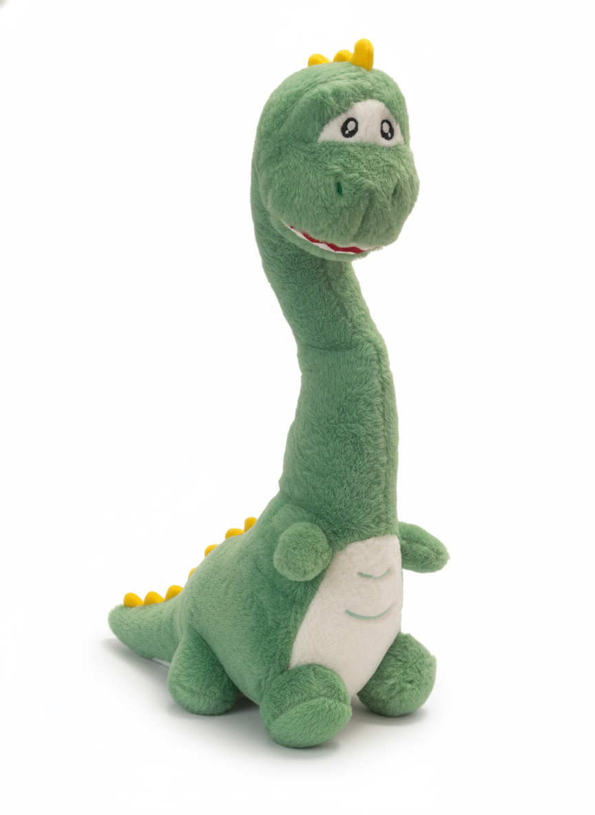 Long-Neck Green Dinosaur Plush Toy