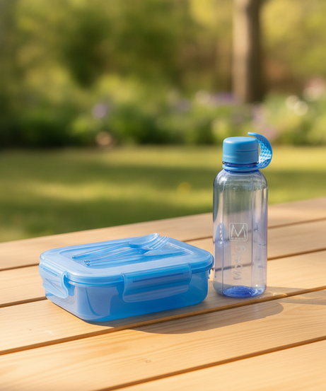 M-Design Fresco Lunch Set (1.6L Lunch Box, 3 pc. Cutlery, 0.65L Water Bottle)