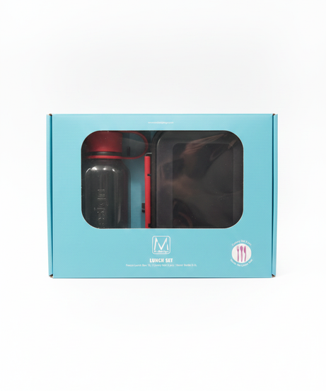 M-Design Lunch Set with Fresco Lunch Box, Cutlery Set, and Water Bottle