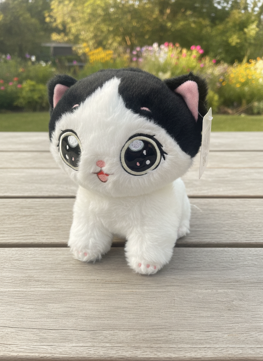 Black & White Cat Plush Toy (20cm)
