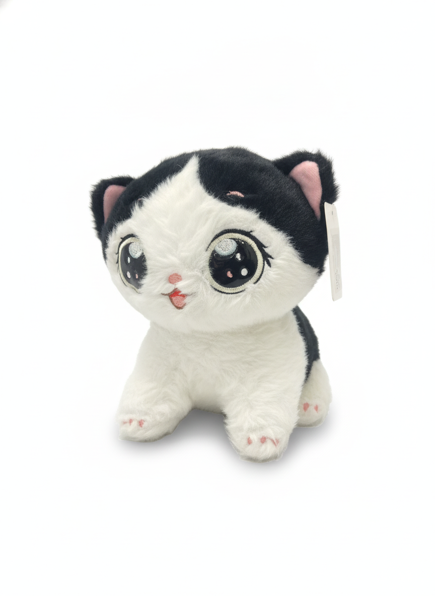 Black & White Cat Plush Toy (20cm)