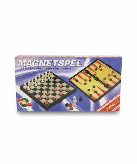 Magnetspel 3-in-1 Magnetic Games (Backgammon, Checkers, Chess)