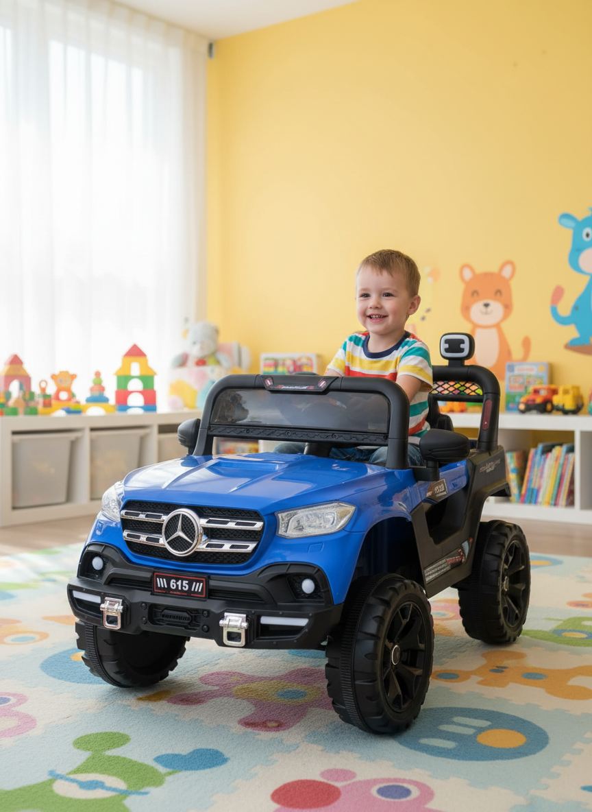 Mercedes-Benz Style Blue Electric Ride-On SUV