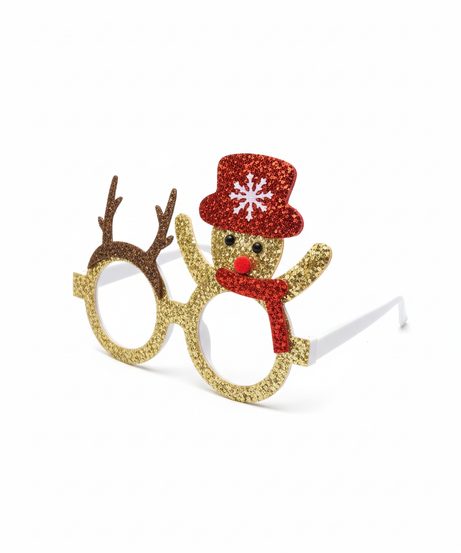 Merry Christmas Novelty Glitter Glasses