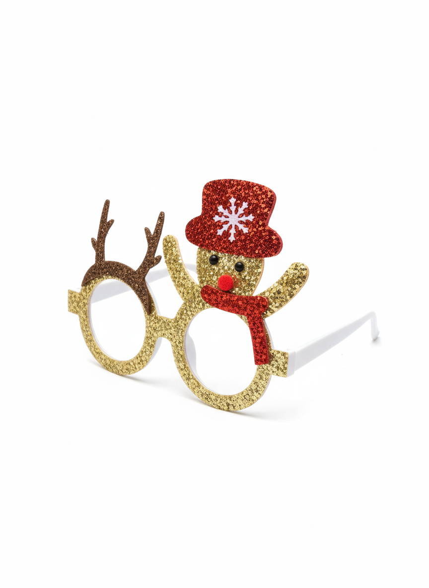 Merry Christmas Novelty Glitter Glasses