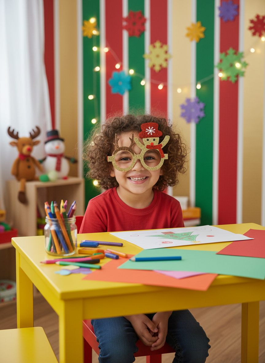 Merry Christmas Novelty Glitter Glasses