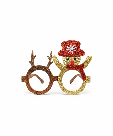 Merry Christmas Novelty Glitter Glasses