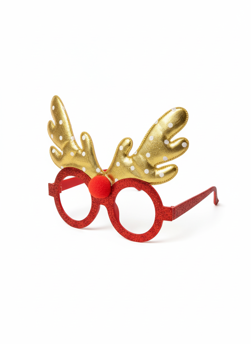 Merry Christmas Reindeer Novelty Glasses