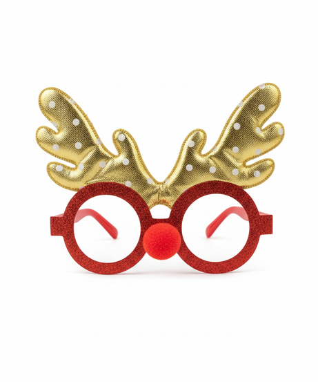 Merry Christmas Reindeer Novelty Glasses