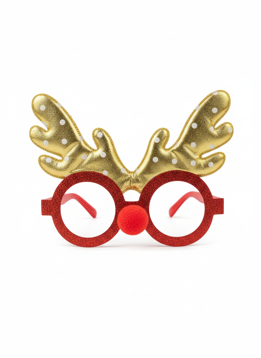 Merry Christmas Reindeer Novelty Glasses