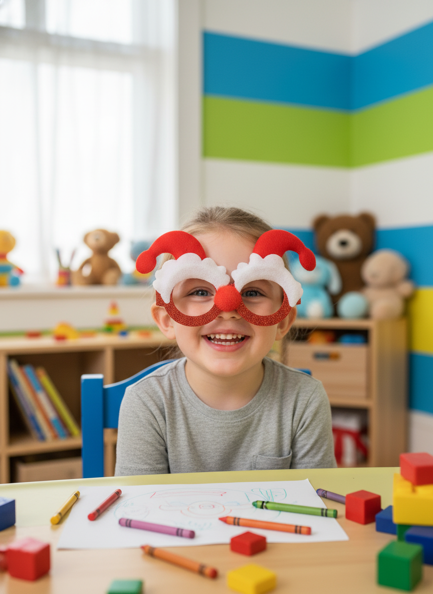 Merry Christmas Santa Face Novelty Glasses