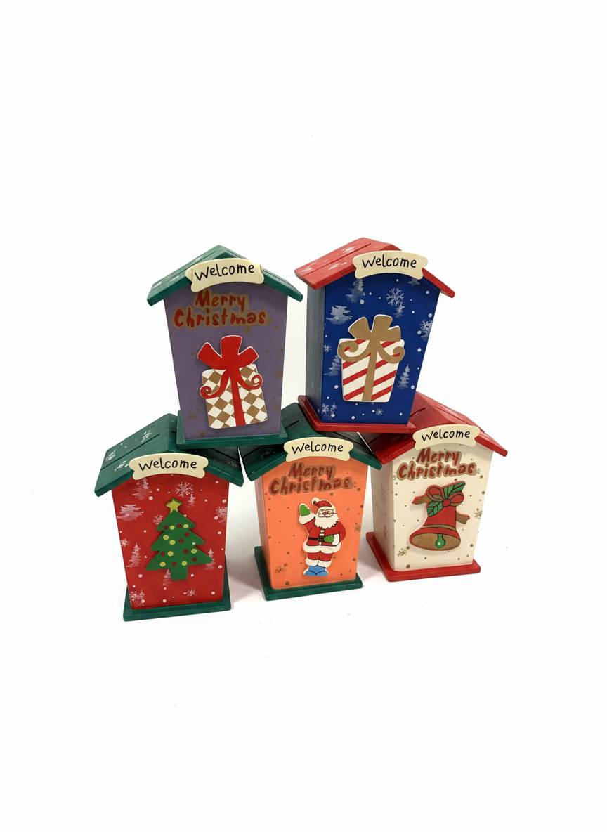 Piggy Bank Merry Christmas Welcome House Decorations (1-Pack)