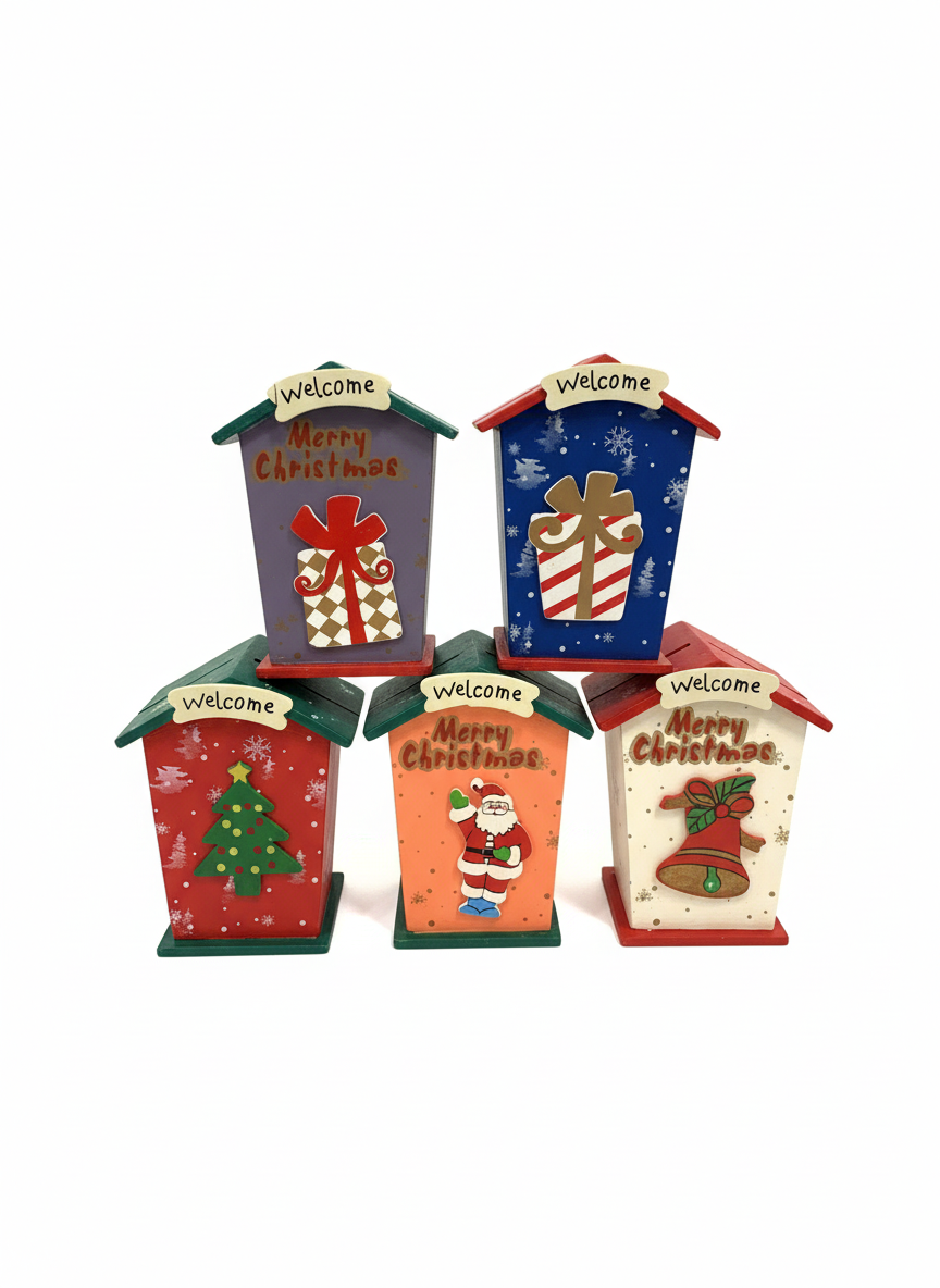 Piggy Bank Merry Christmas Welcome House Decorations (1-Pack)