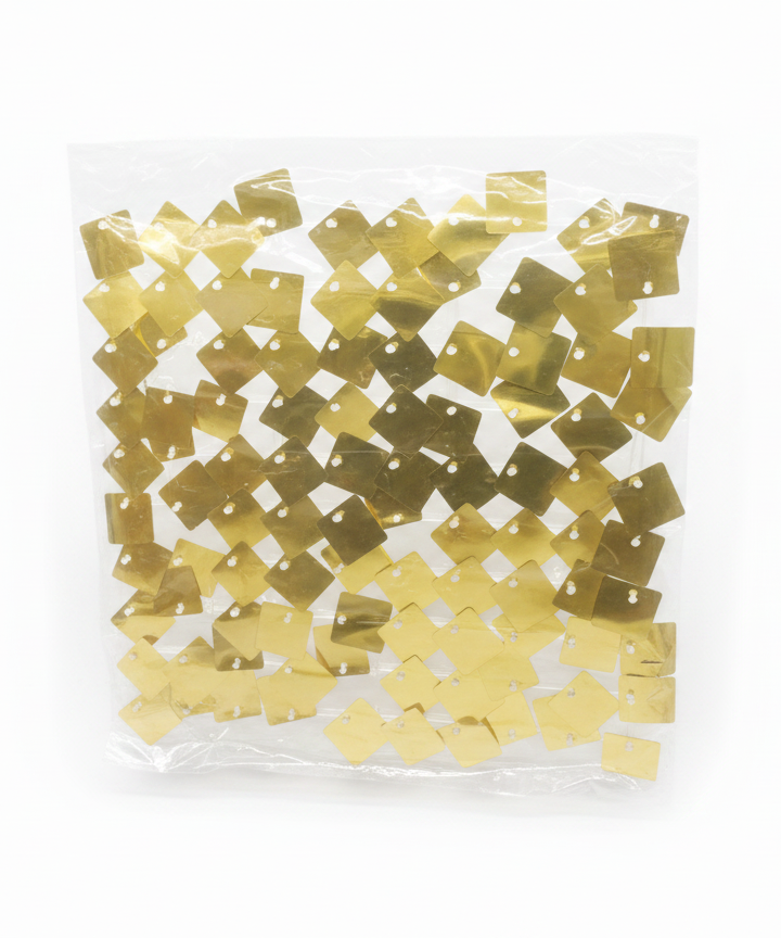 Metallic Gold Square Craft Sequins For Birthday Decoration