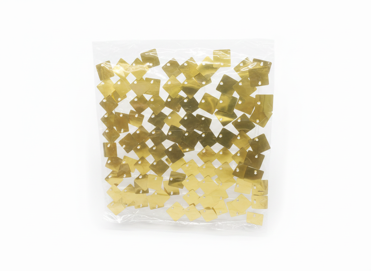 Metallic Gold Square Craft Sequins For Birthday Decoration