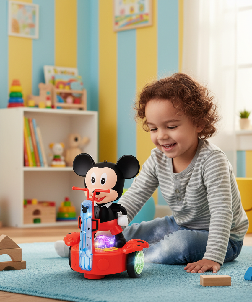 Mickey Mouse Bump & Go Scooter Spray Toy
