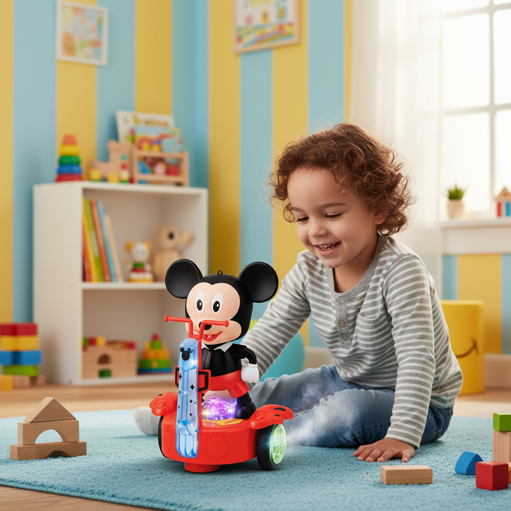 Mickey Mouse Bump & Go Scooter Spray Toy
